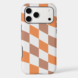 Boîtier Orange Marron à Carreaux pour iPhone 17 Pr