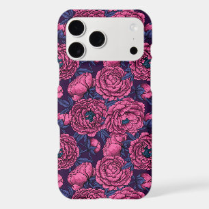 Boîtier pour iPhone 11 à motif bouquet de pivoines