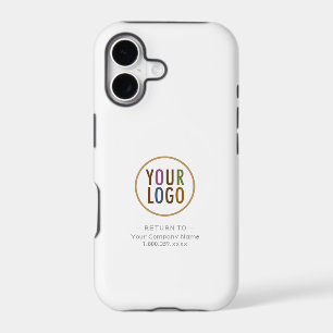 Boîtier robuste pour iPhone 17 blanc avec logo d'e