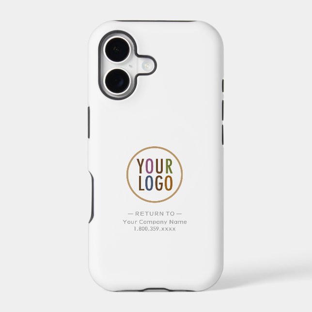 Boîtier robuste pour iPhone 17 blanc avec logo d'e (Verso)