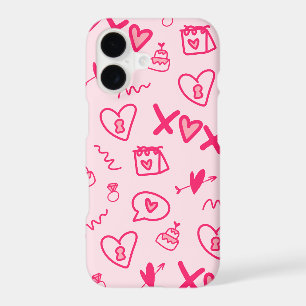Boîtier rose pour iPhone 17 avec design Amour roma