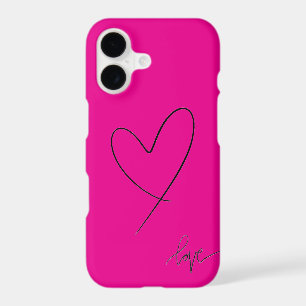 Boîtier rose pour iPhone 17 avec un thème d'amour