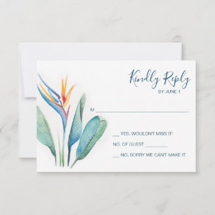 Boîtier RSVP botanique d'aquarelle tropicale