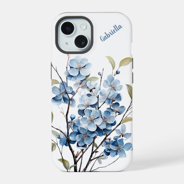Boîtier téléphonique floral d'hiver personnalisé (Verso)