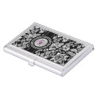 Élégant Damas Florales Gris Noir Et Argent