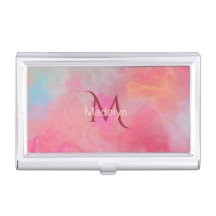 Personalized Name + Monogram Pink Watercolor Ink