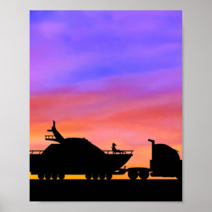 Bojack horseman truck speedboat evening sky poster