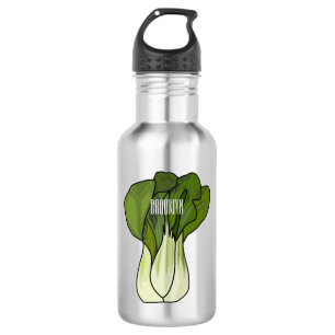 Bok choy cartoon illustration  532 ml water bottle