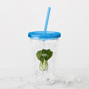 Bok choy cartoon illustration  acrylic tumbler