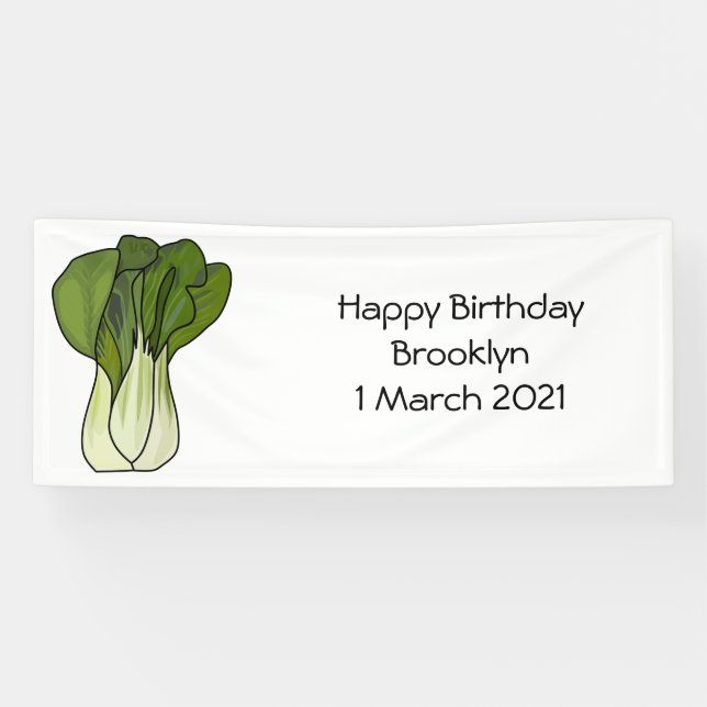 Bok choy cartoon illustration banner (Horizontal)