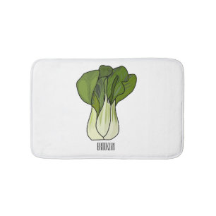 Bok choy cartoon illustration  bath mat