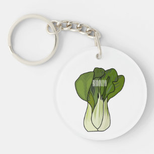 Bok choy cartoon illustration keychain