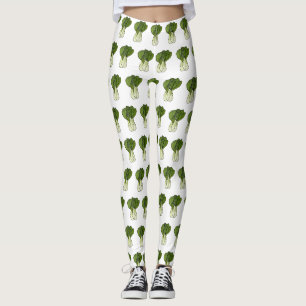 Bok choy cartoon illustration leggings