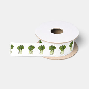 Bok choy cartoon illustration satin ribbon