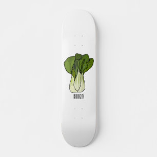 Bok choy cartoon illustration skateboard