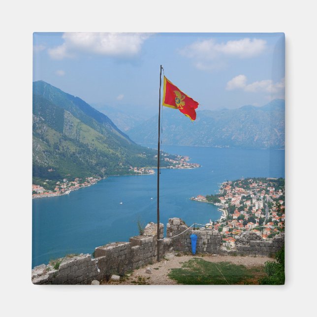 Boka Kotorska au Monténégro Magnet Carré (Devant)