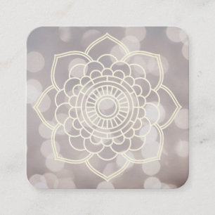 Bokeh and Mandala Variation Square Business Card