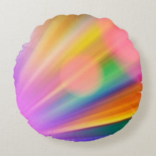 Bokeh background light reflections round pillow