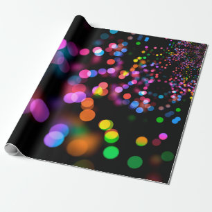 Bokeh background light reflections wrapping paper