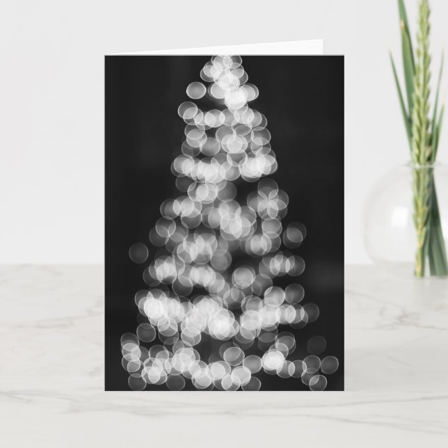Bokeh Christmas Tree Holiday Card (Front)