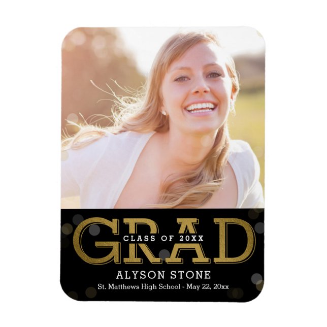 Bokeh Collage EDITABLE COLOR Graduation Magnet (Vertical)