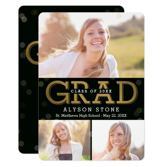 Bokeh Collage Editable Colour Graduation Card