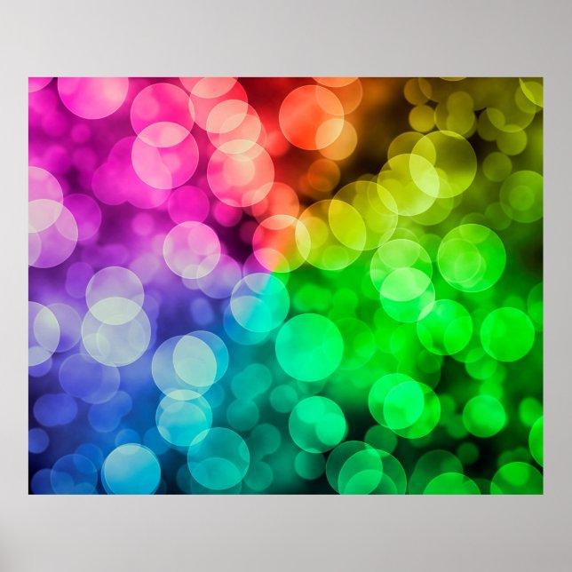 Bokeh colourful rainbow background poster (Front)