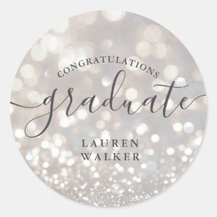 bokeh crystal glitter monogram graduate Sticker