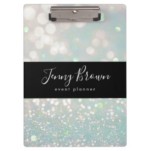 bokeh crystal glitter pastel monogram Clipboard