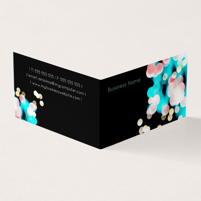 Bokeh Elegant Modern Business Tent Folded Business Card (Outside)