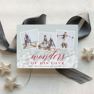 Bokeh Flare Holiday Photo Collage Card
