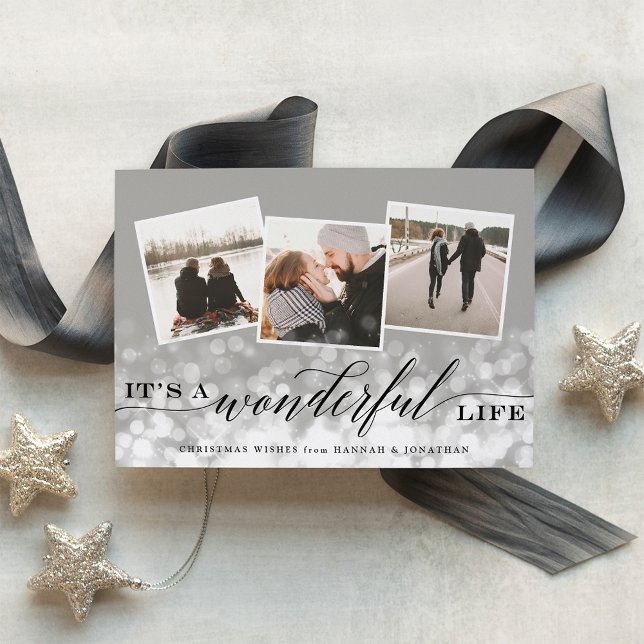 Bokeh Flare | Holiday Photo Collage Card (Creator Uploaded)