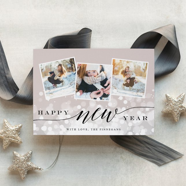Bokeh Flare | New Year Photo Collage Card (Creator Uploaded)
