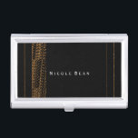 Bokeh Glam All Black & Gold Business Card Holder<br><div class="desc">Bokeh Glam All Black & Gold Business Card Holder. Customize with any text or leave it blank.</div>