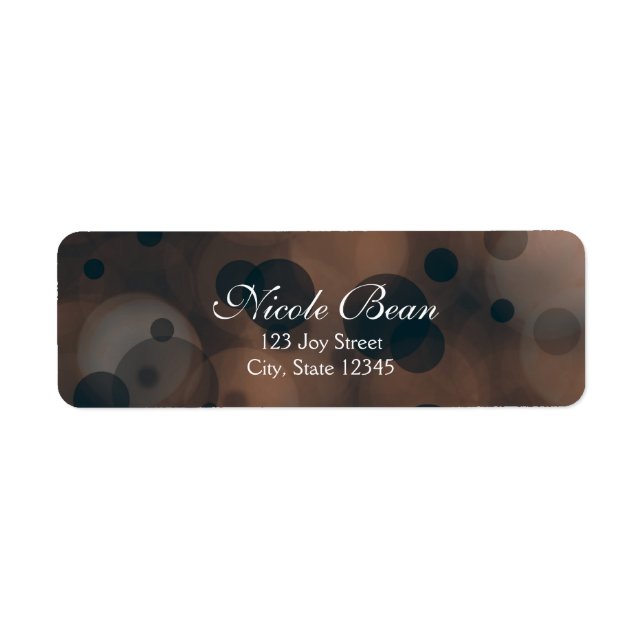 Bokeh Glam Brown Beige & Gold Address Labels (Front)