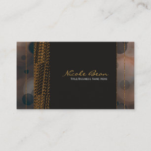 Bokeh Glam Brown Beige & Gold Chic Cartes de visit