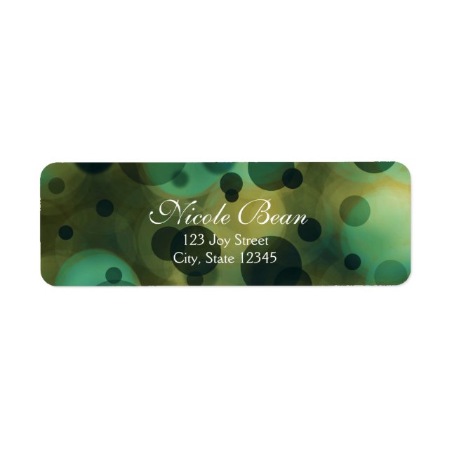Bokeh Glam Green & Gold Address Labels (Front)