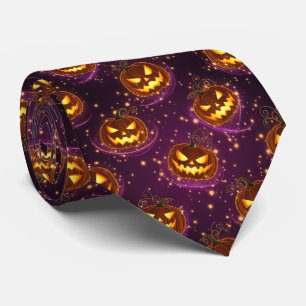 Bokeh Halloween   Glowing Jack-O’ Lantern (2) Tie