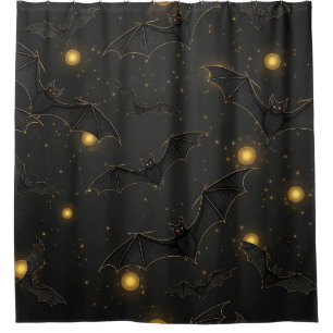 Bokeh Halloween Seamless   Flying Bats with Lights