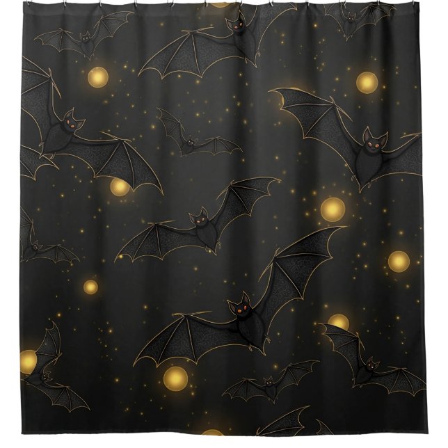 Bokeh Halloween Seamless | Flying Bats with Lights (Front)