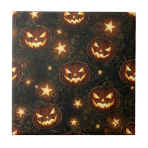 Bokeh Halloween Seamless Glowing Jack-O’ Lantern Tile