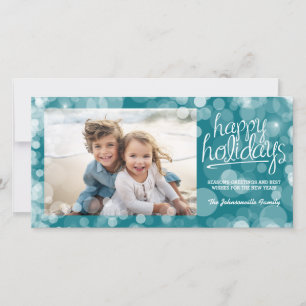 Bokeh Happy Holidays Carte photo : Style moderne