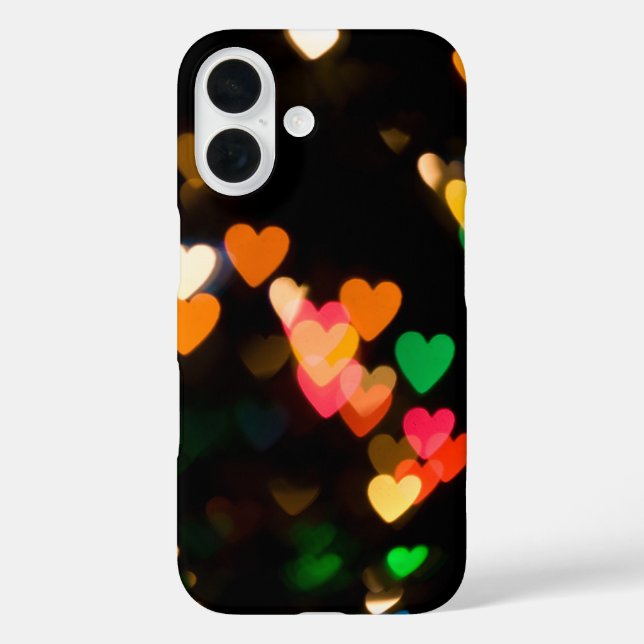 Bokeh Hearts On Black Case-Mate iPhone Case (Back)