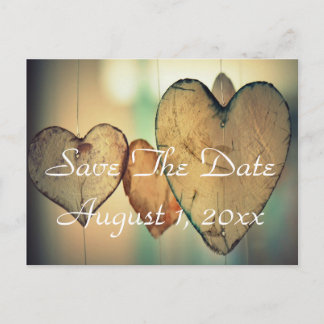 Bokeh Hearts Save The Date Announcement Postcard