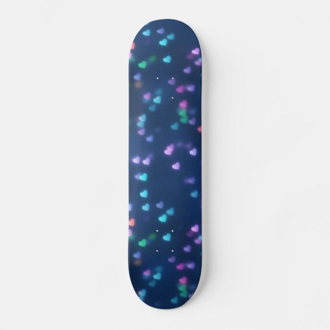Bokeh Hearts Skateboard (Front)