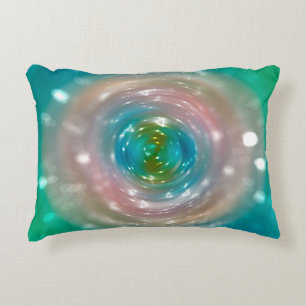 Bokeh light, shimmering blur spot lights on multic accent pillow
