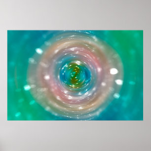 Bokeh light, shimmering blur spot lights on multic poster