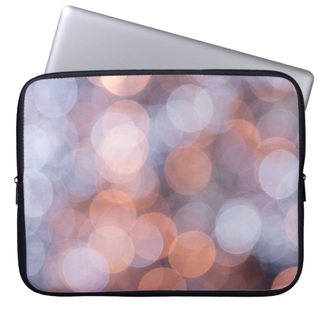 Bokeh lights effect design shiny laptop sleeve (Front)