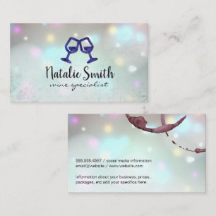 Bokeh Lights   Wine Stains Business Card