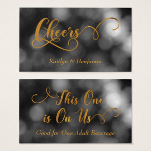 Bokeh noir & blanc, Typographie d'or Boire des bil
